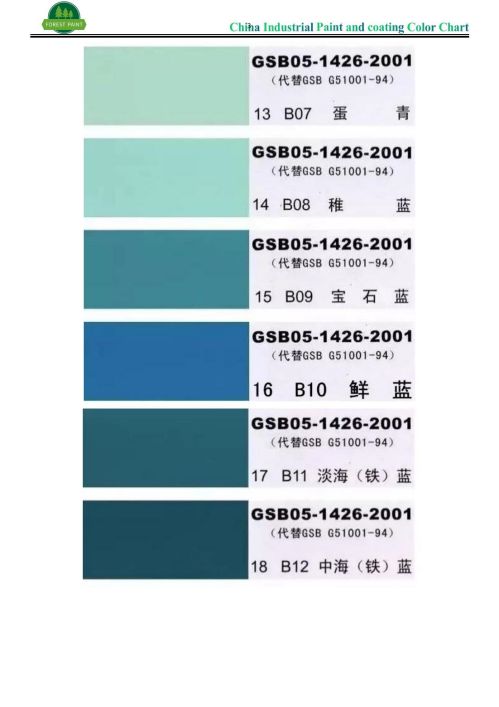 Диаграма на цветовете на индустриални бои и покрития в Китай_02