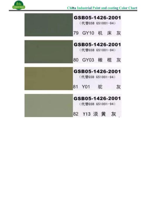 चीन औद्योगिक पेंट आणि कोटिंग रंग चार्ट_13